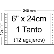 BASIC PAPEL CONTINUO BLANCO  6" x 24cm 1T 5.000-PACK 624B1